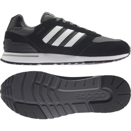 adidas Run 80s Sneaker Herren - CBLACK/FTWWHT/GRESIX - Größe 8