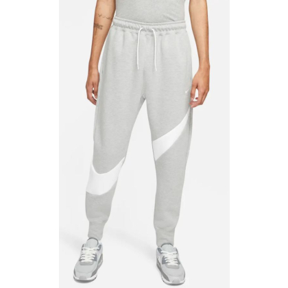 Nike Sportswear Swoosh Tech Fleece - DK GREY HEATHER/WHITE/WHITE - Größe M