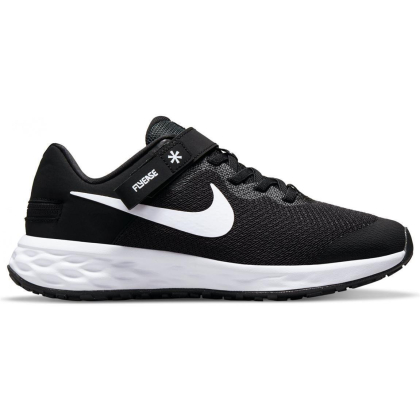 Nike Revolution 6 FlyEase Sneaker Kinder - BLACK/WHITE-DK SMOKE GREY 003 - Größe 6Y